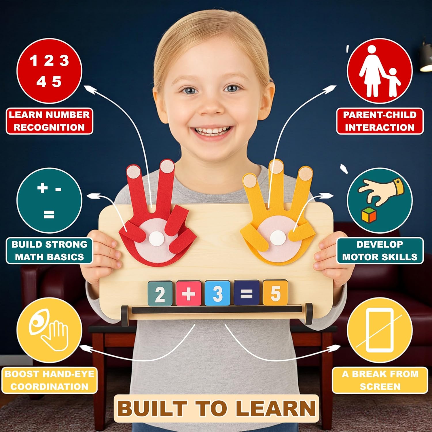 Educational Math Learning & Activity Toys for Kids 3-5 | Interactive Early Brain Development Montessori Toys for 3-4 Years Old | Number Blocks for Toddlers 3,4 | Birthday Gift for Boys & Girls