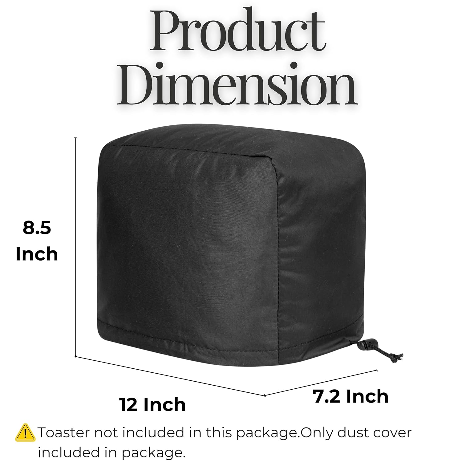 TDCL 2 Slice Toaster Dust Cover for Philips Daily Collection HD2583/90 – Waterproof Toaster Cover with Top Handle & Front Pocket, Kitchen Appliance Protector (Black)