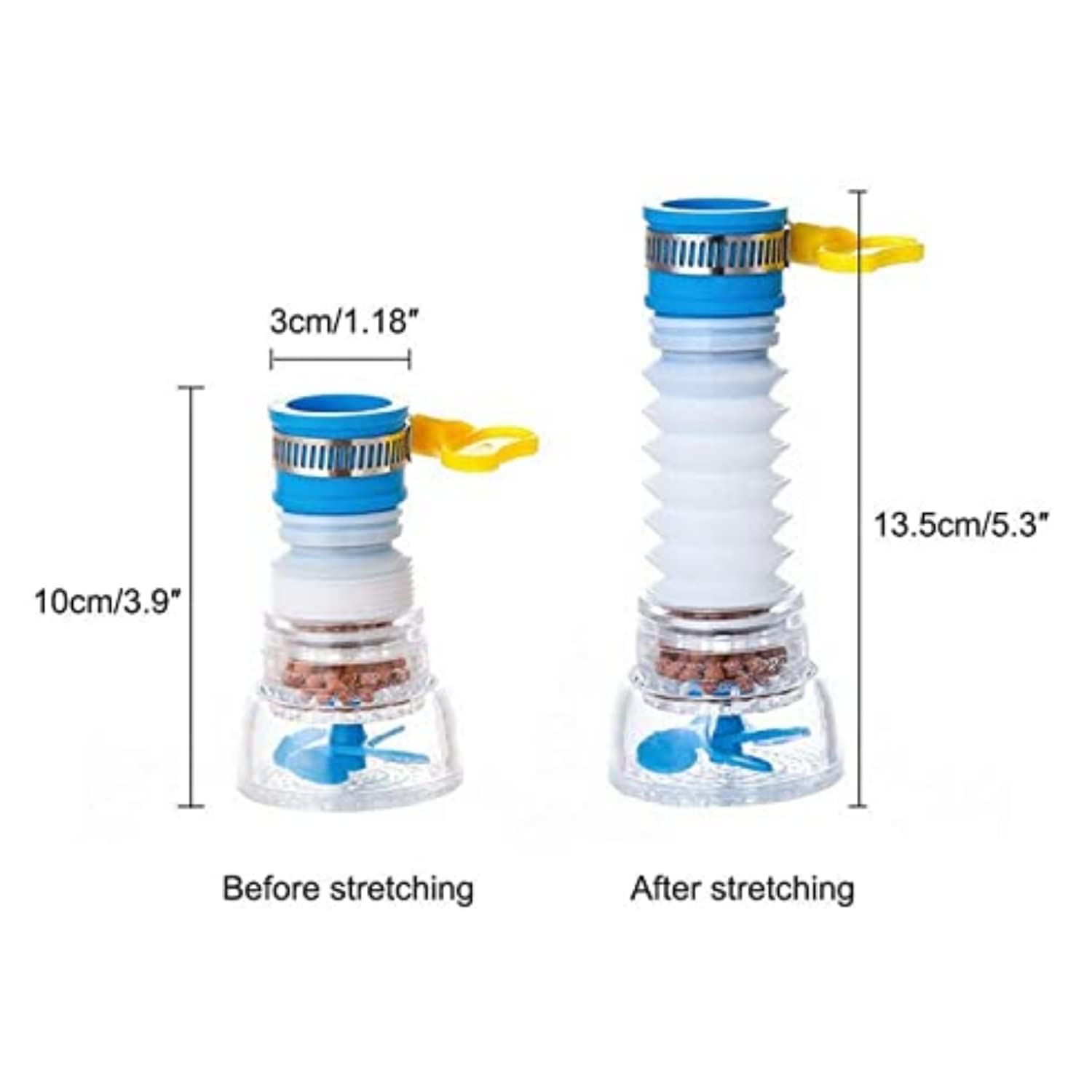 Tap water filter, Tap extension for kitchen Adjustable Kitchen Splash Plastic Water Saving Faucet, Shower Regulator, Shower Head Rotatable Nozzle Adapter Tap Extender for Kitchen tap.