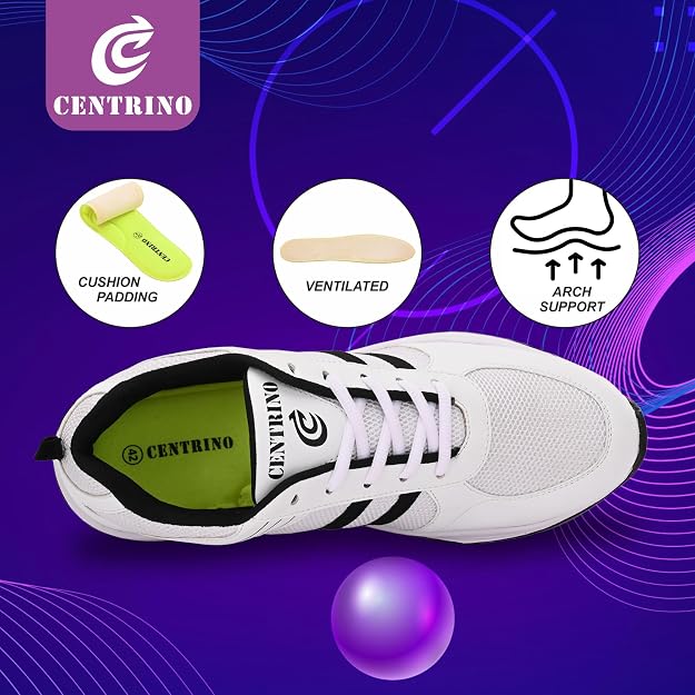 Centrino Men's Sneaker Shoes Stylish | Shoes for Man Casual Sports | Lightweight Breathable Lace-Up Walking Shoes with Cushioned Insole | Comfortable Anti-Skid Canvas Sneakers for Men | Mens Shoes (9201)