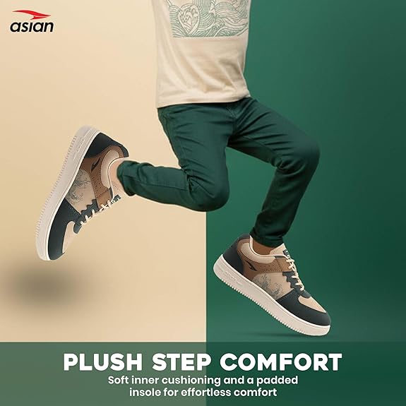 ASIAN Men THUNDER-07 Stylish Casual Mid Top Sneaker and Trendy Shoes with Laces for Men & Boys, Perfect, College, Parties and Outings, Lightweight, Comfortable, and Durable for All-Day Use