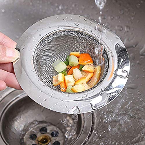 Decorcrafts Stainless Steel Sink Strainer Kitchen Drain Basin Basket Filter Stopper Drainer/Jali (4-inch/10 cm) (Stainless Steel Jali Round)