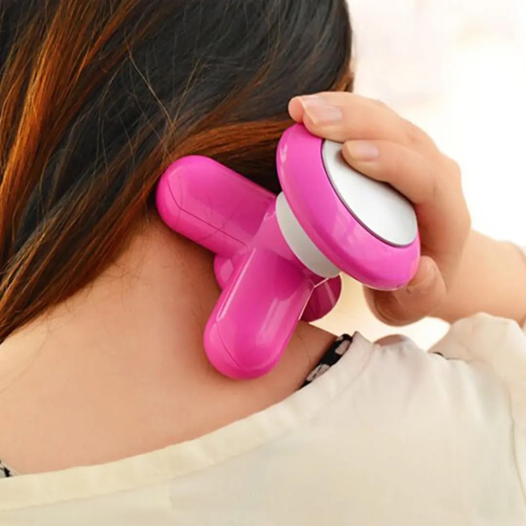 Shrlok Mini Electric Body Massager for Pain relief || USB Powered & 3 AAA Battery Support || Massager for Head, Foot and Full Body Pain Relief | Lightweight & Portable (MultiColour)
