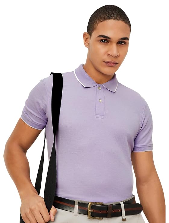 Max Men Slim Fit Solid Polo T-Shirt
