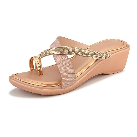 Centrino Women's Wedge Heel Sandals | Stylish Slip-On Sandals for Ladies | Soft Cushioned Footbed for Comfort | Elegant & Trendy Design | Lightweight and Durable Fashion Footwear (9410)