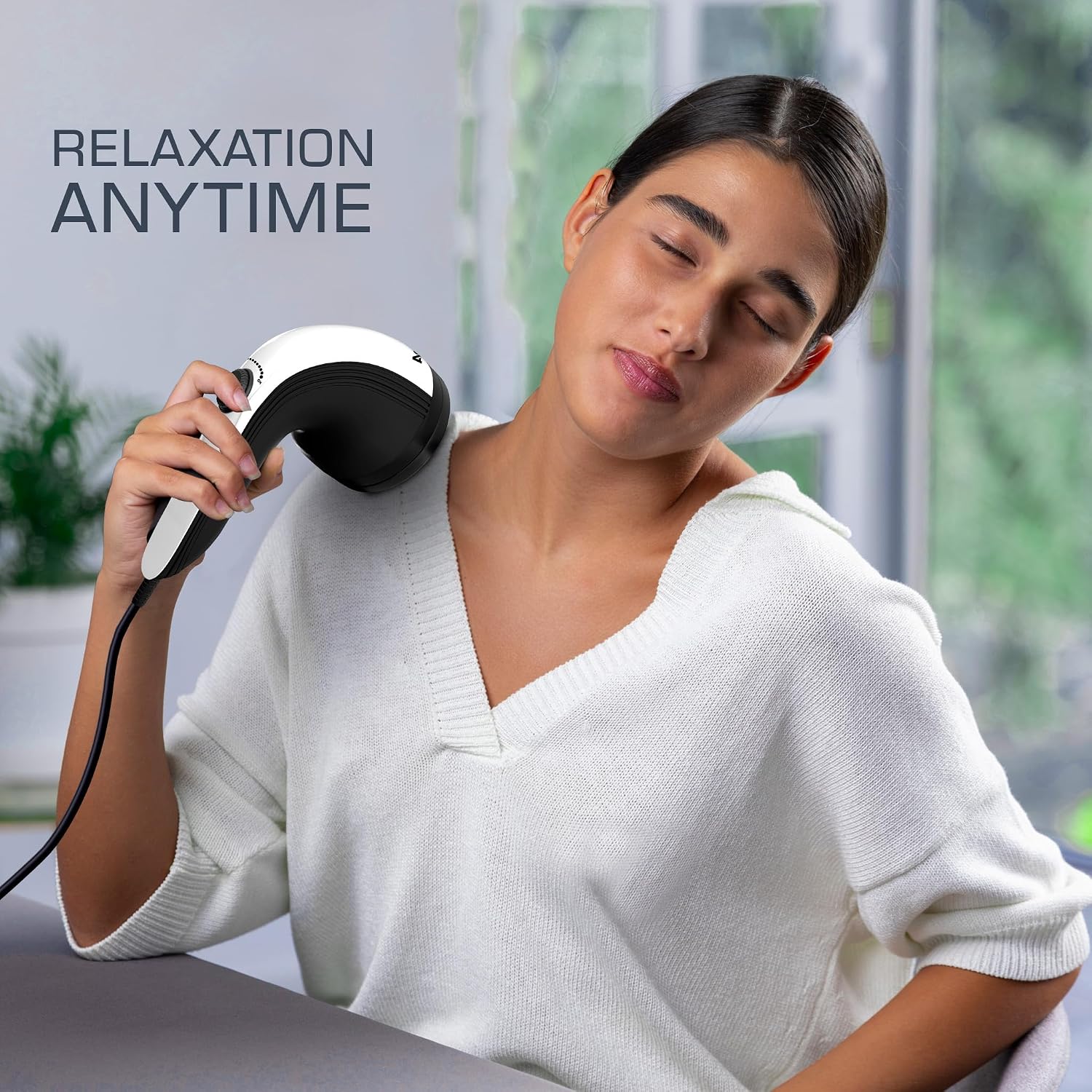AGARO Atom Plus Electric Handheld Full Body Massager, 4 Massage Heads