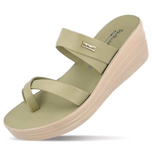WALKAROO Women’s Wedge Sandals| Soft Cushioned Footbed,Lightweight PU Sole|Slip-On, Fashion,Stylish,Comfortable Sandals for Women's| WLP72029 Mauve