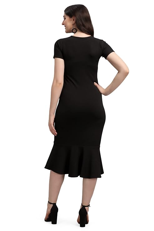 PURVAJA Women’s Bodycon Midi Dress(Ruby-001-to-008)