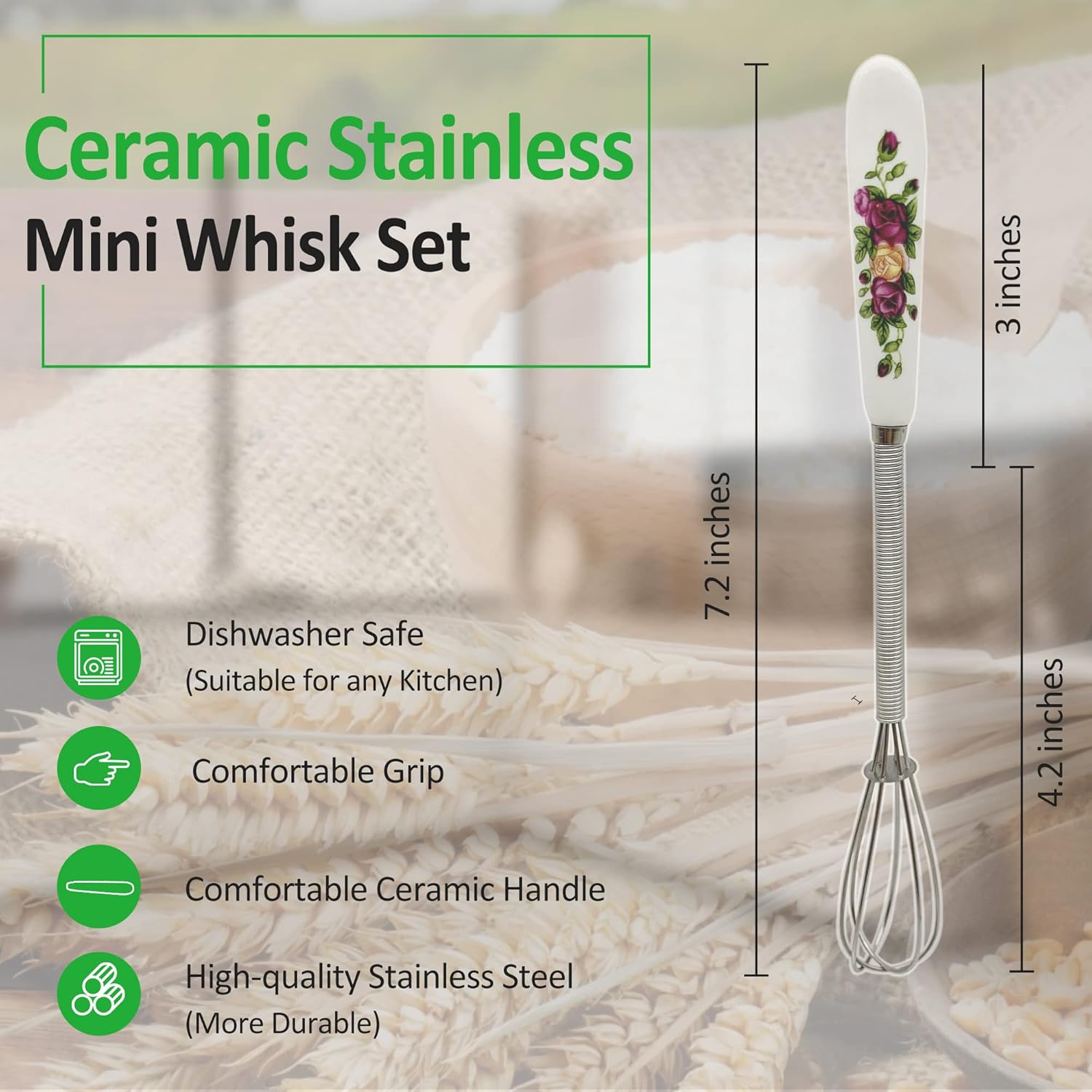 ZIBUYU® Hand Whisker for Kitchen Hand Mixer Blender Stainless Steel Mini Whisk Maker for Milk Coffee Egg Beater Juice (Set of 1)