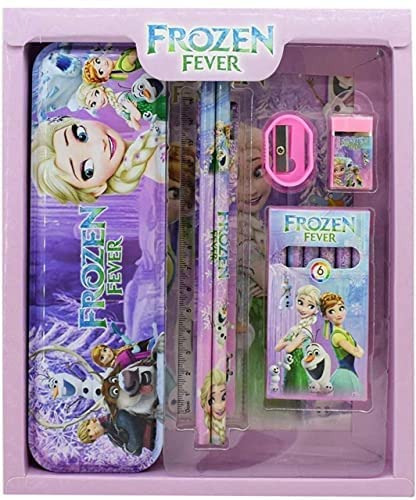 Cable World® Stationary Kit Set for School Kids - Pencil Pen Book Eraser Sharpener - Stationary Kit Set for Girls/Boys Birthday Gift - Multicolor