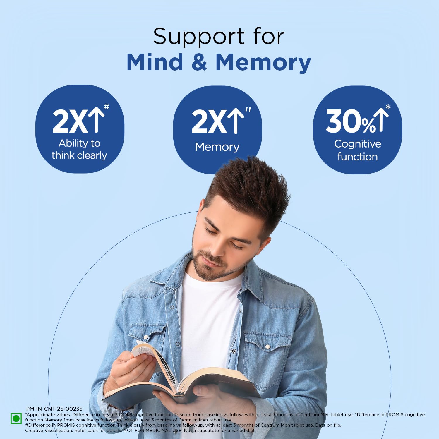 Centrum Men - Multivitamin Tablet for Men | With 23 Vital Nutrients including Zinc, Magnesium, Vitamin B, C, D, Calcium for Energy, Immunity, Muscles and Overall Health | Veg - 50 tablets