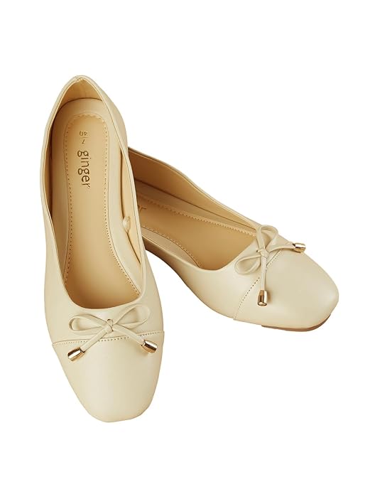 Ginger by Lifestyle Womens Ginger By Lifestyle Women Bow-Detailed Ballerinas Ballet Flat