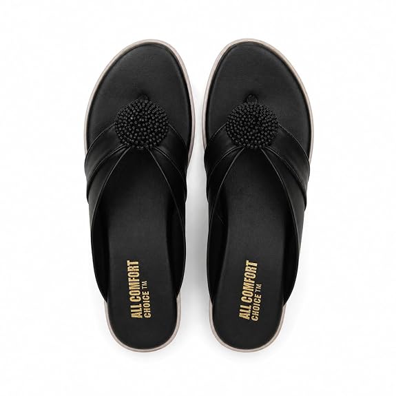 Women Comfort Slippers Wedge Heel | Soft Cushion Slip-On Flip Flops | Stylish Daily Wear Casual Sandals for Ladies