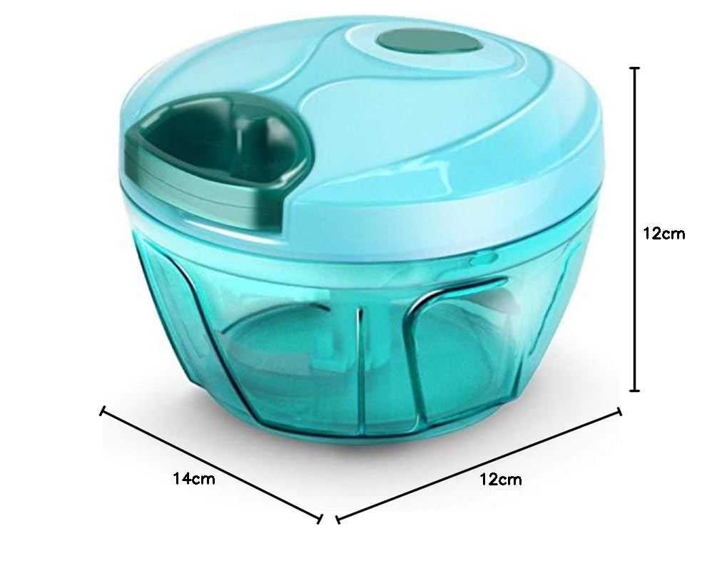 Decora New Handy Mini Plastic Chopper with 3 Blades, Green
