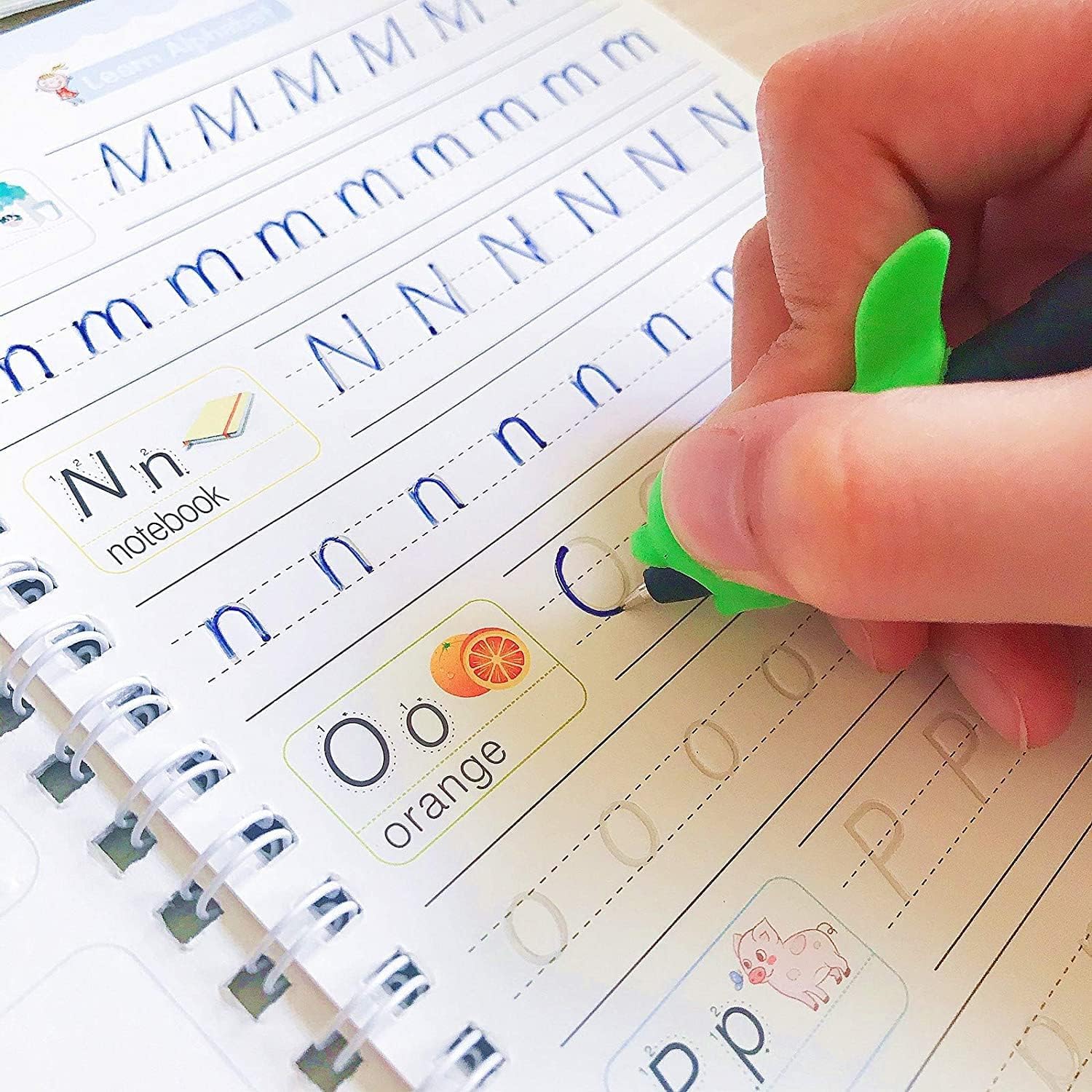 Eclet Magic Book for Kids, Sank Magic Practice Copybook, (4 Book+10 Refill+1 Pen+1 Grip) Number Tracing Book for Pre-Schoolers with Pen, Magic Calligraphy Copybook Set Writing Tool for Kids(F)