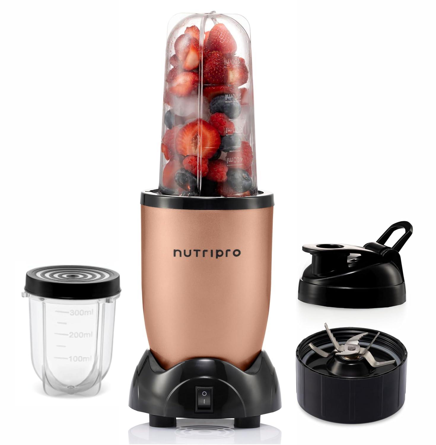 Nutripro Juicer Mixer Grinder Smoothie Maker - 500 Watts (2 Jars & 1 Blade, Gold)