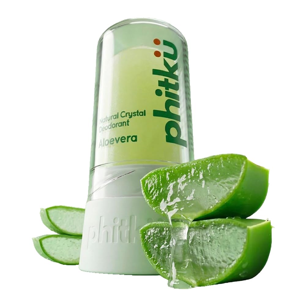 Phitku Crystal Roll On with Aloe Vera | Natural Alum | Brightens Dark Underarms, Kills Bacteria