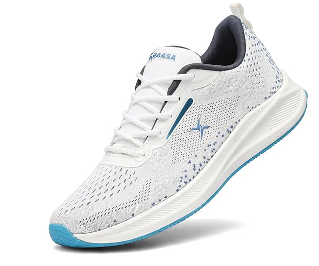 Kraasa Men’s Running Shoes | Breathable Mesh Upper | Lightweight Phylon Sole | Cushioned EVA Insole | Comfortable Sports