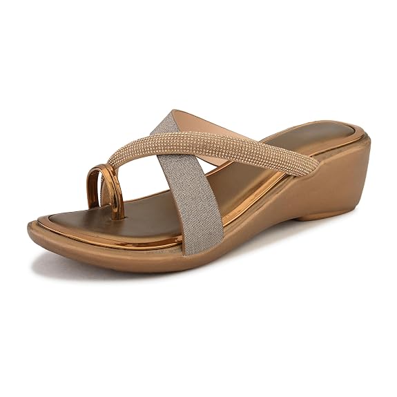Centrino Women's Wedge Heel Sandals | Stylish Slip-On Sandals for Ladies | Soft Cushioned Footbed for Comfort | Elegant & Trendy Design | Lightweight and Durable Fashion Footwear (9410)