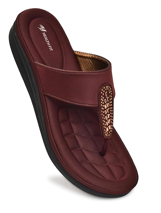 HEALTH FIT EXTRA SOFT Women's Comfortable Memory Foam Doctor Slippers/Flip-Flops|Fashionable Casual & Stylish